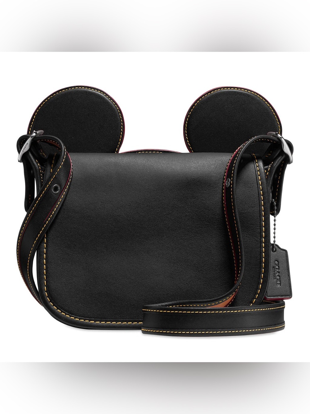 Coach x Disney Mickey Mouse Ears Patricia Leather Saddle Bag Crossbody Bag NEW - Picture 1 of 13